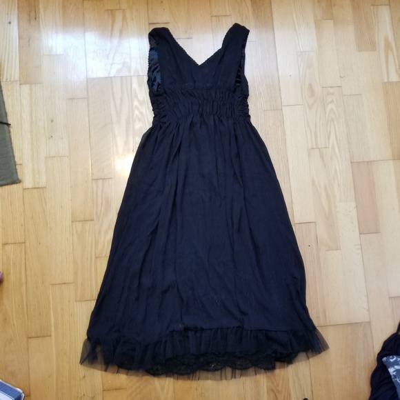 Baby Fox Gyaru Chiffon Silver Stripe Maxi Dress - Picture 5 of 7